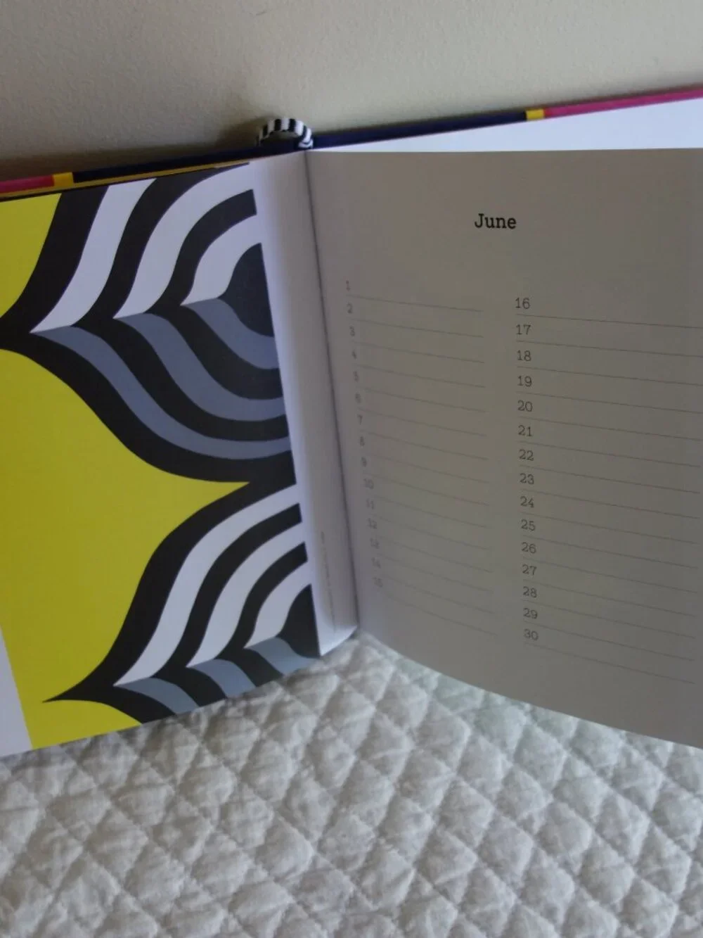 2016 MARIMEKKO Pink Blue Yellow Hardback Birthday Book – Unused